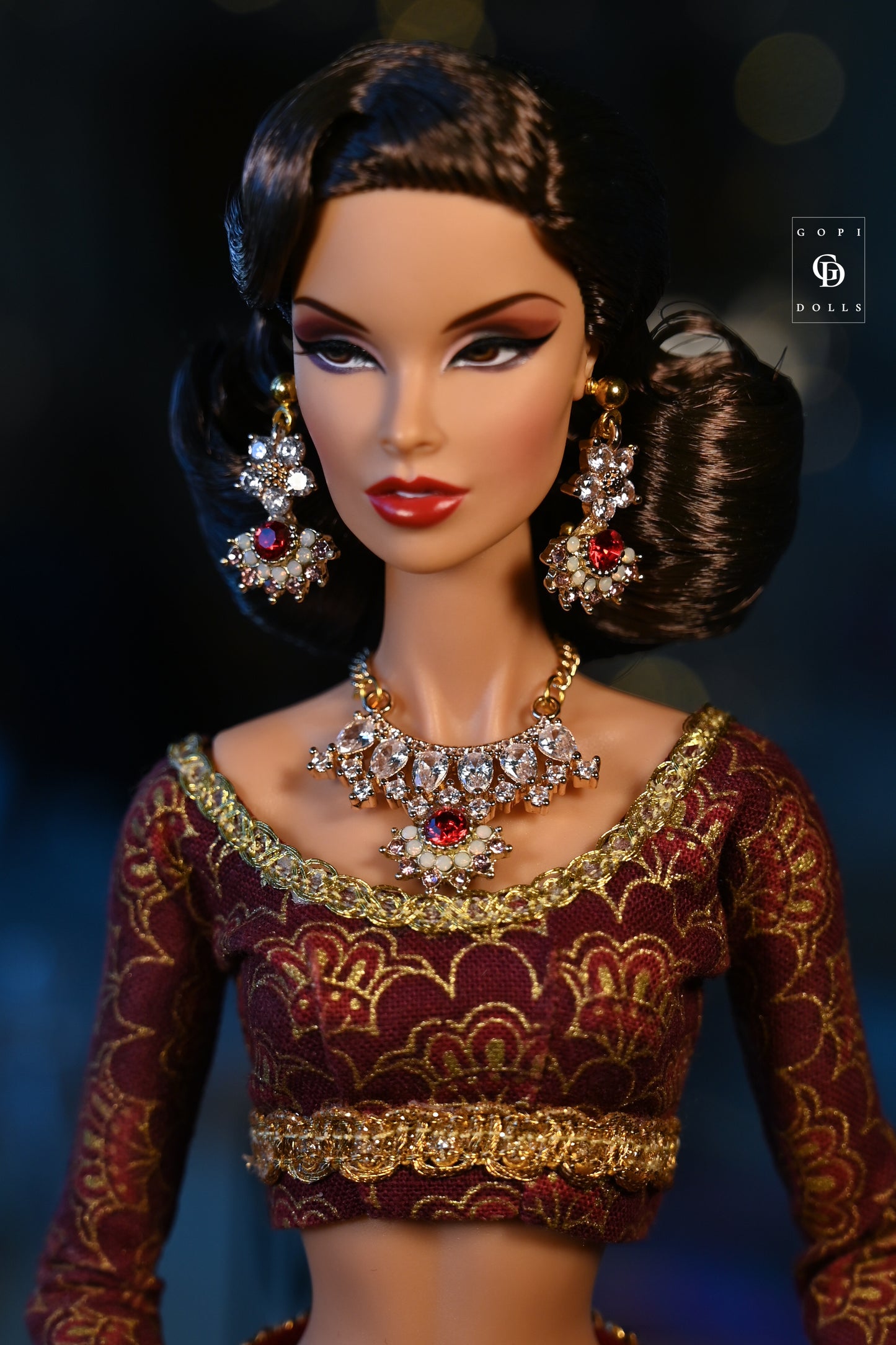 Bokeh Flowers | 2 Piece set | Doll Earrings & Doll Necklace