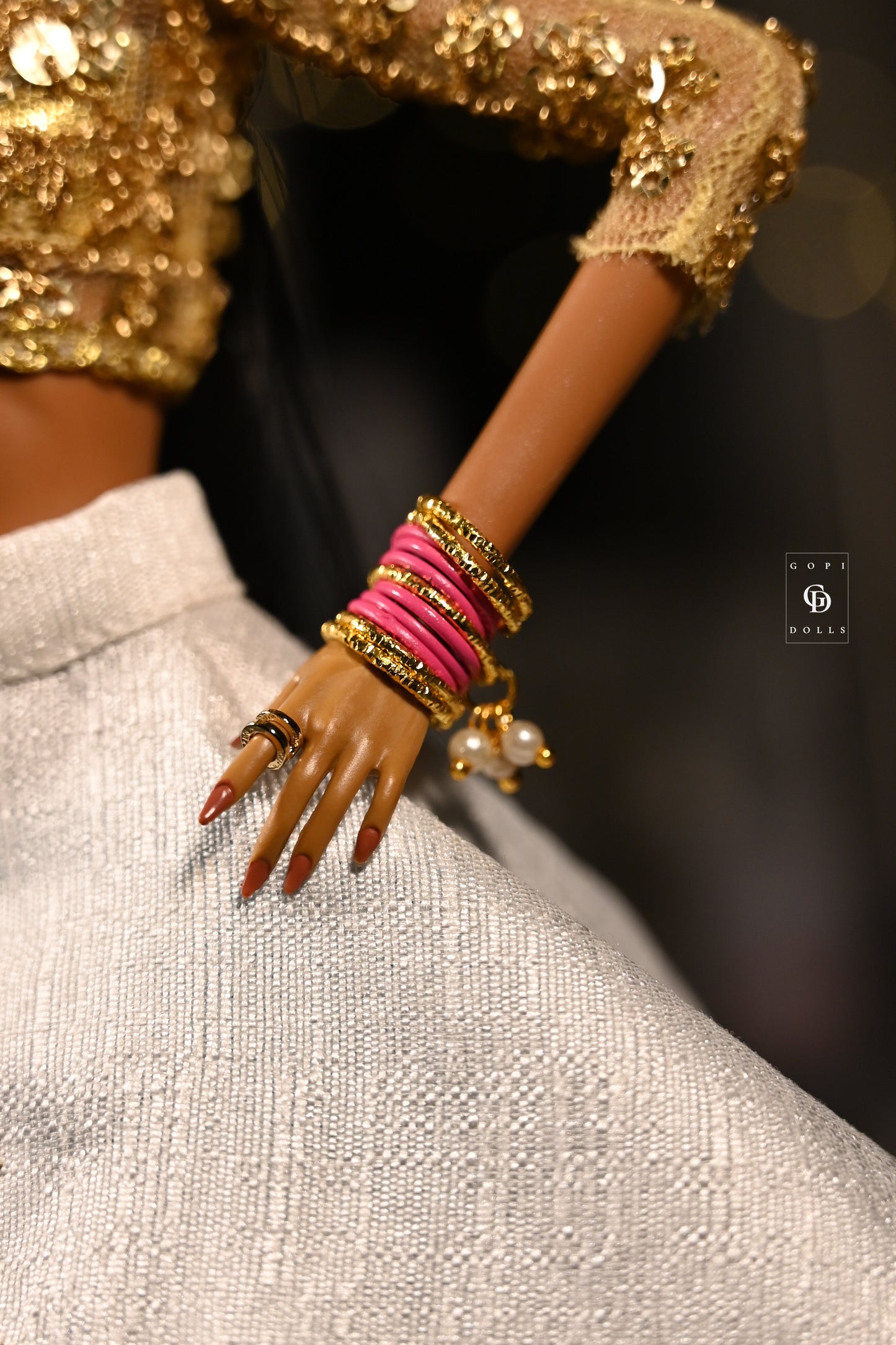 Pink Orchids | 4 Piece Set | Doll Jewellery