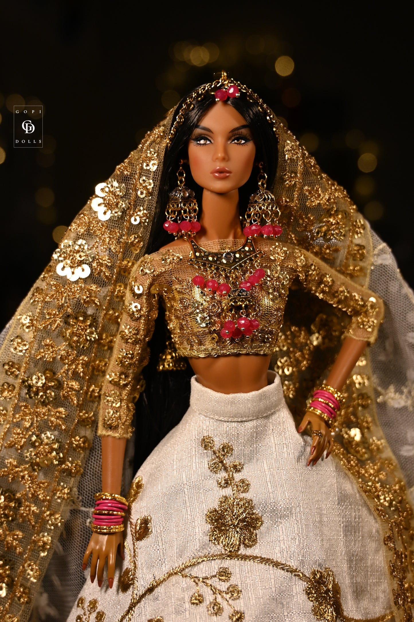 Pink Orchids | 4 Piece Set | Doll Jewellery