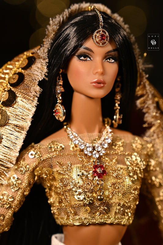 Red Flower | 3 Piece set | Doll Jewellery