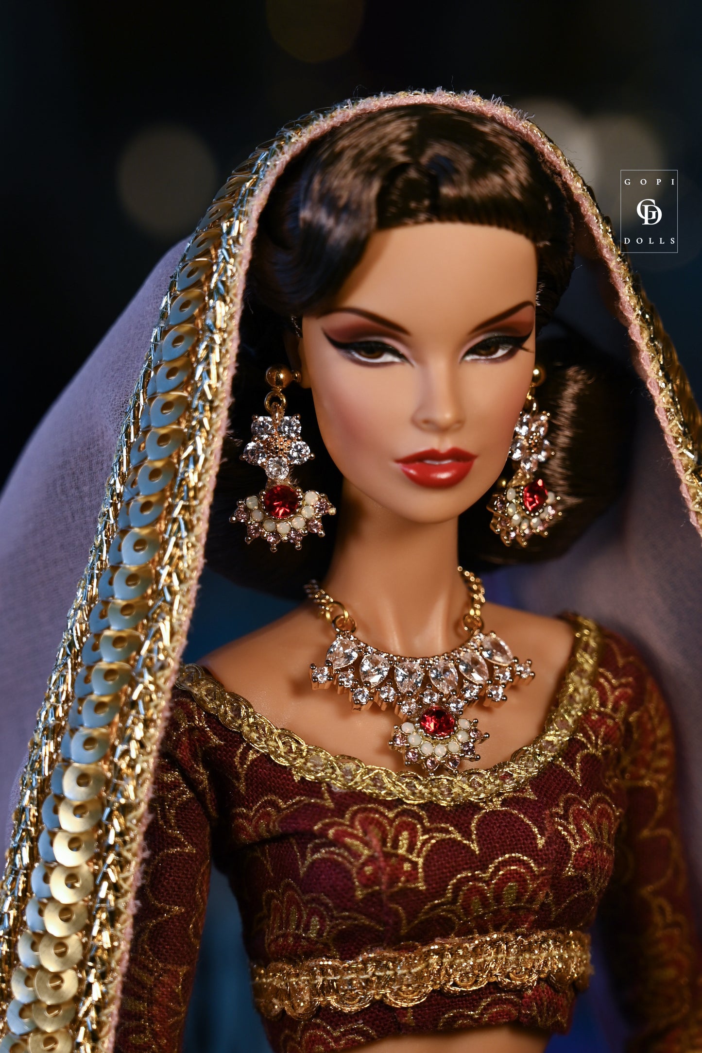 Bokeh Flowers | 2 Piece set | Doll Earrings & Doll Necklace