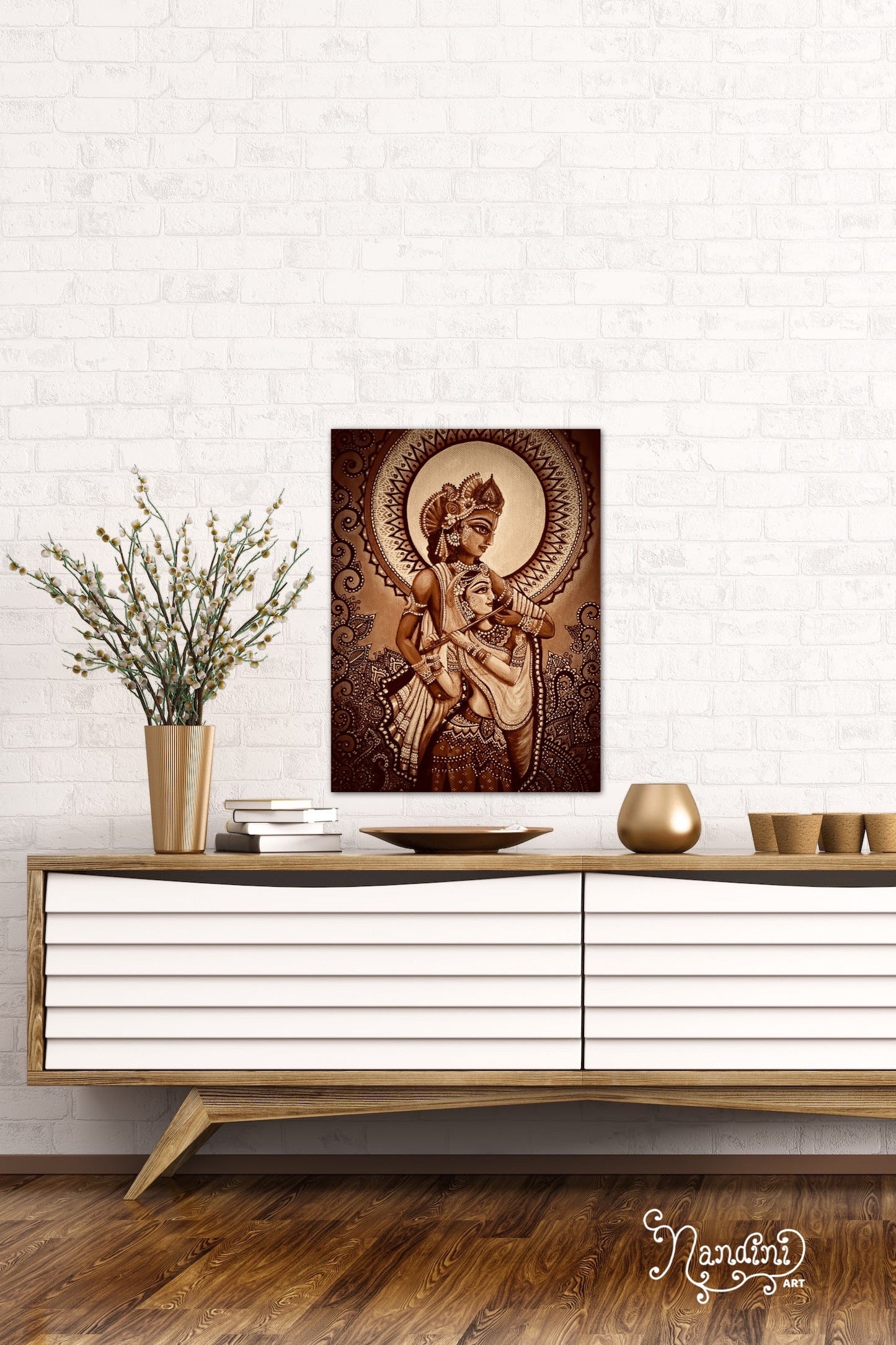 Sepia Flute Players| Version 3 | Art Print