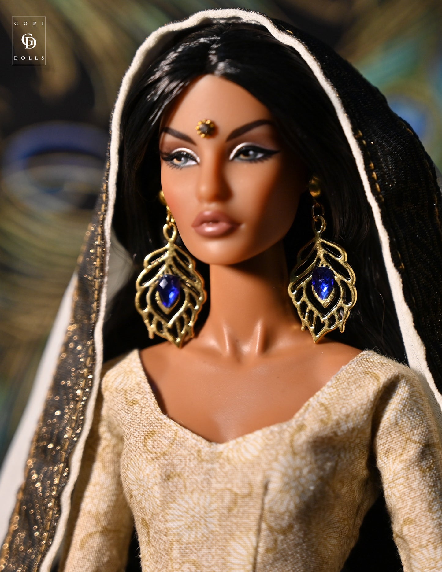 Peacock Feathers | Doll Earrings