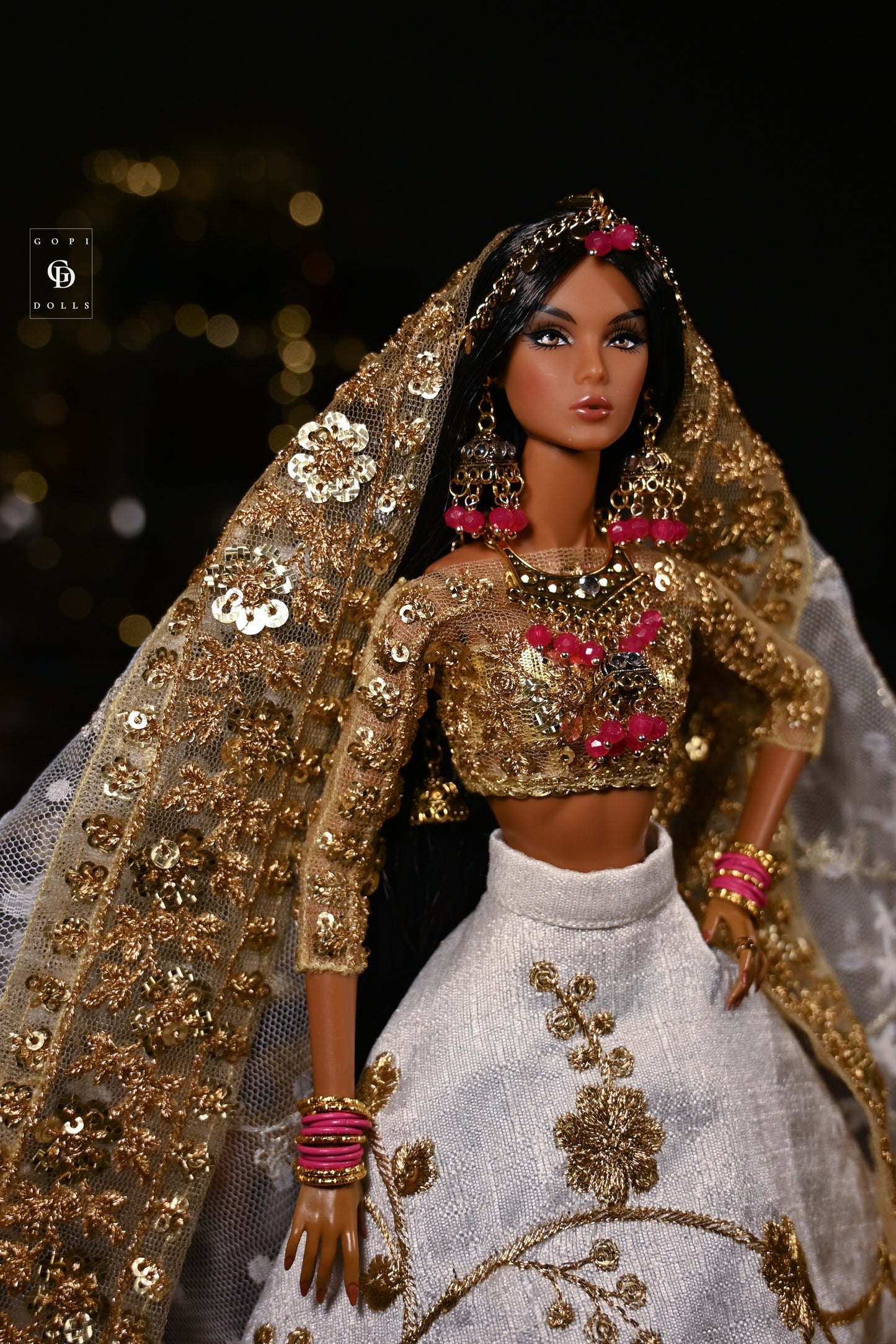 Pink Orchids | 4 Piece Set | Doll Jewellery