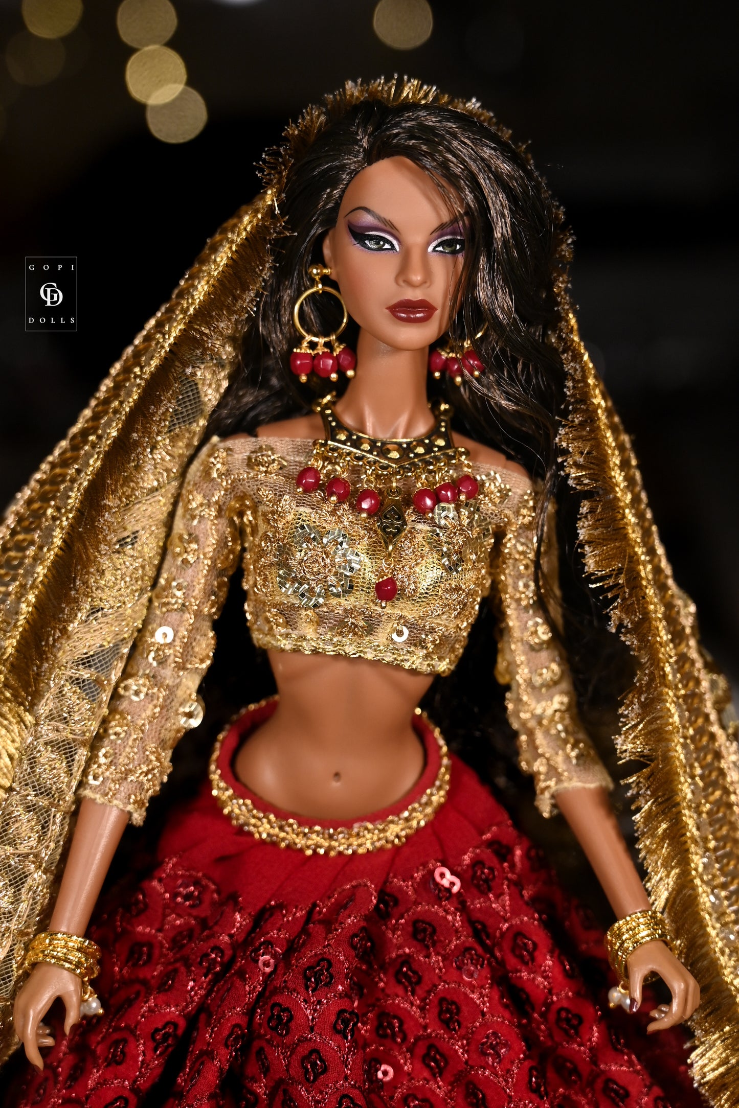 Bokeh Coral | 2 Piece set | Doll Earrings & Doll Necklace