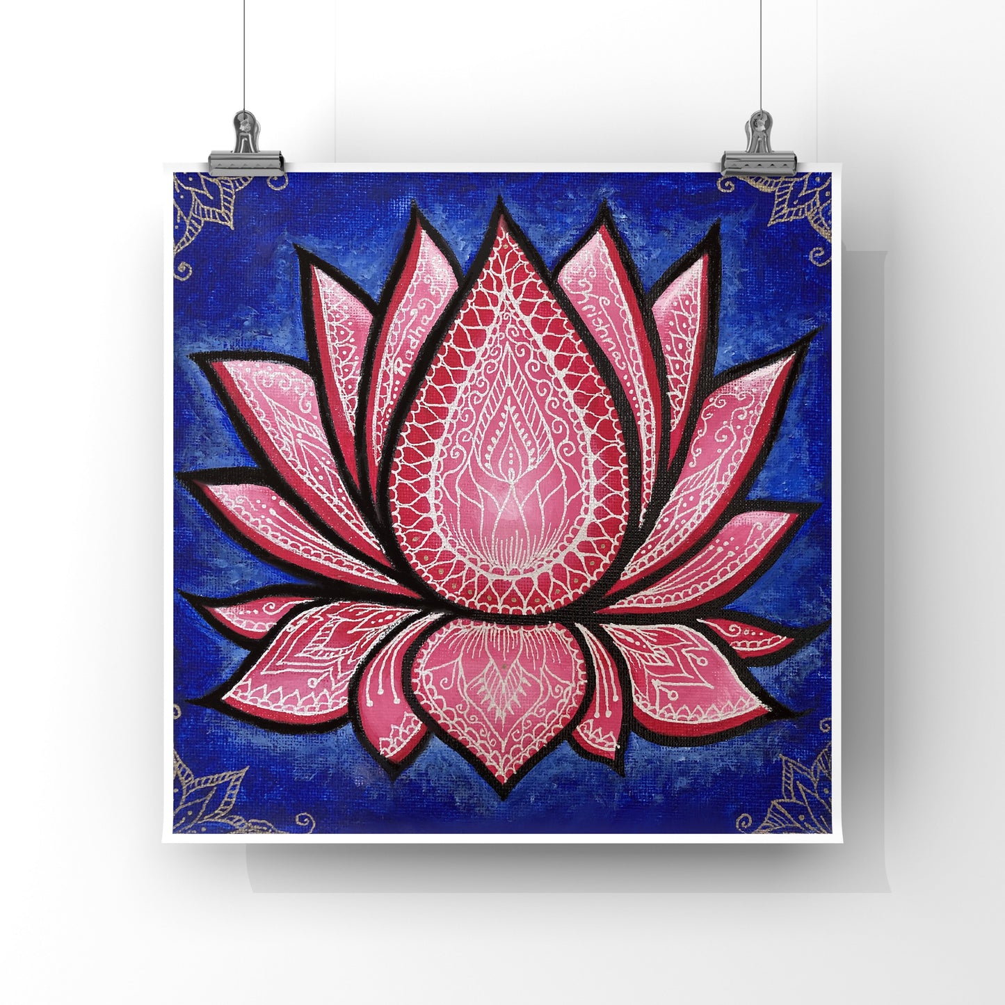 Radha Krishna Lotus | Art Print