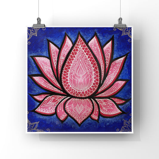 Radha Krishna Lotus | Art Print