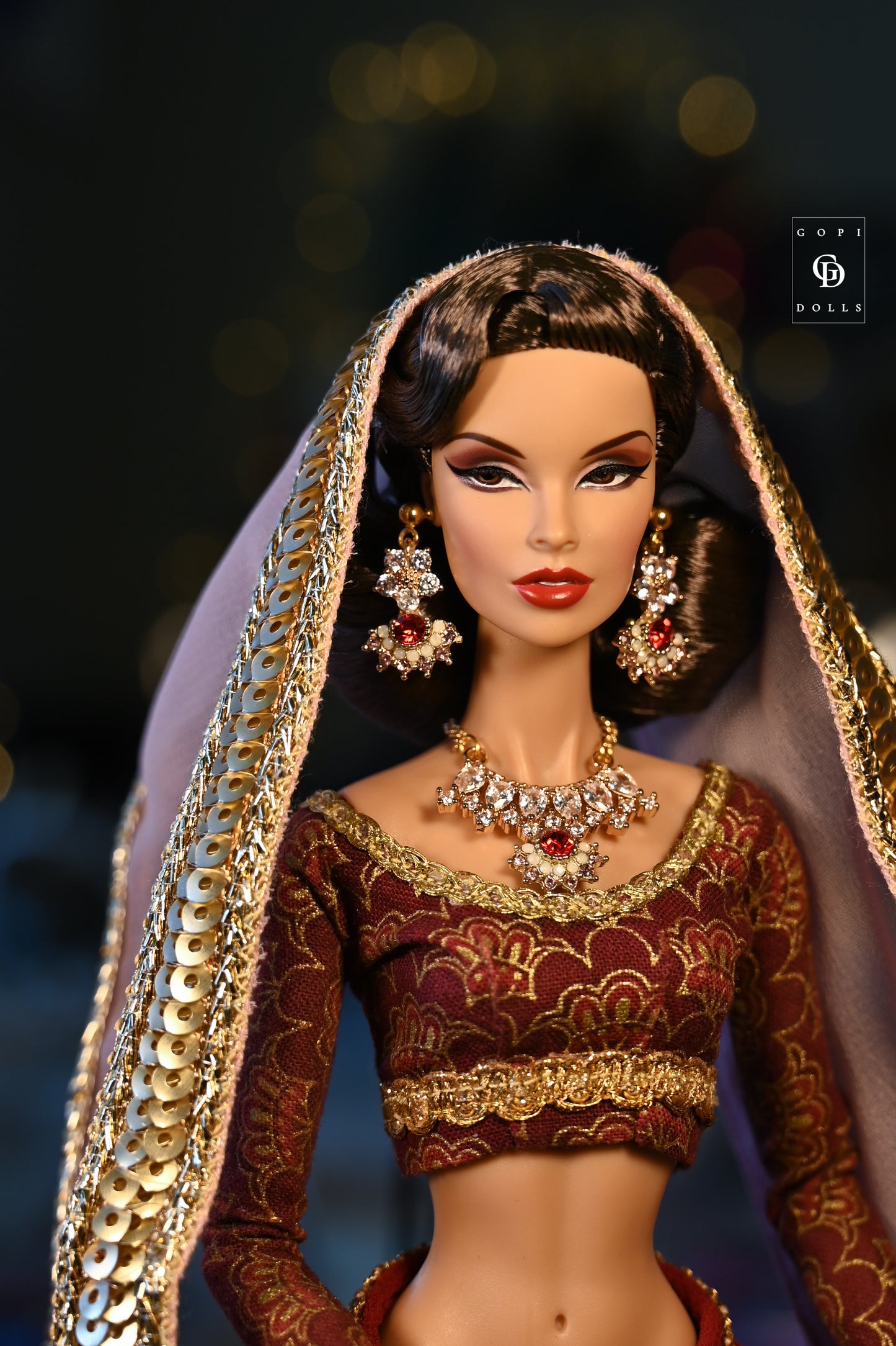 Bokeh Flowers | 2 Piece set | Doll Earrings & Doll Necklace