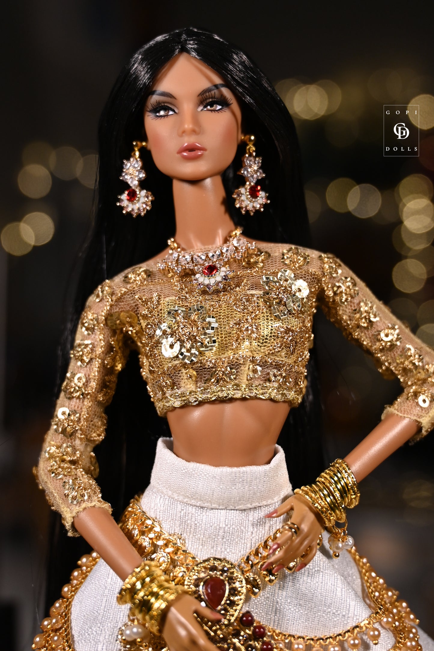 Bokeh Flowers | 2 Piece set | Doll Earrings & Doll Necklace