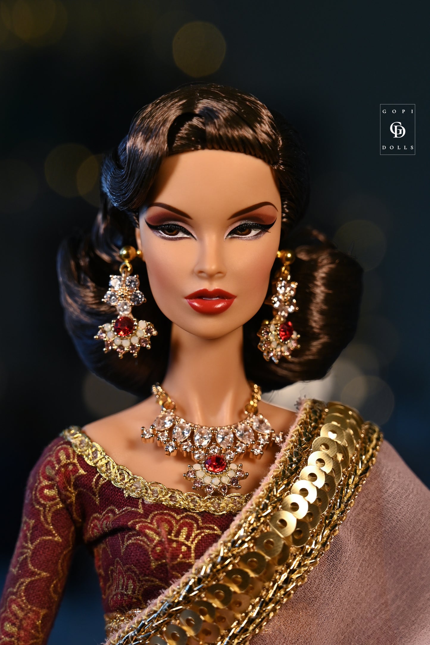 Bokeh Flowers | 2 Piece set | Doll Earrings & Doll Necklace