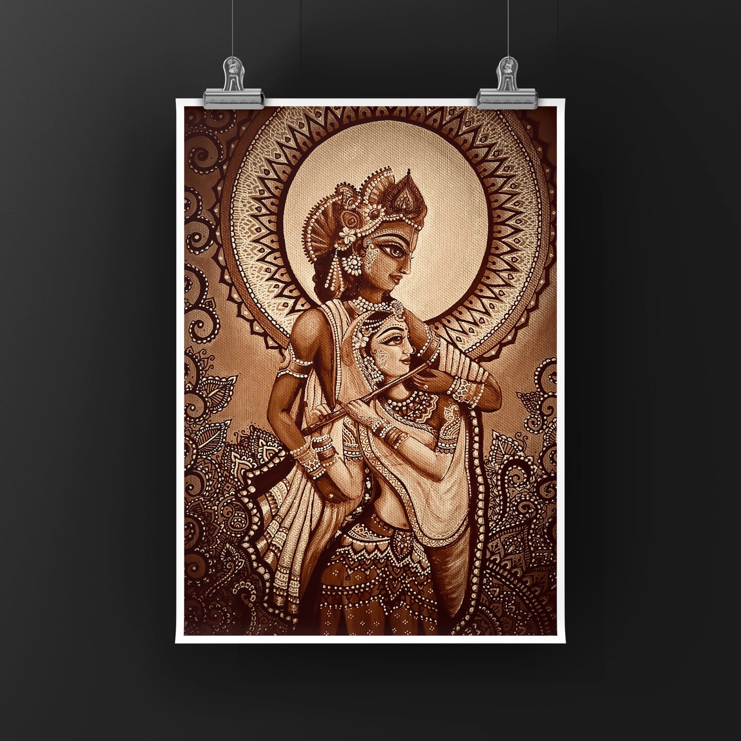 Sepia Flute Players| Version 3 | Art Print