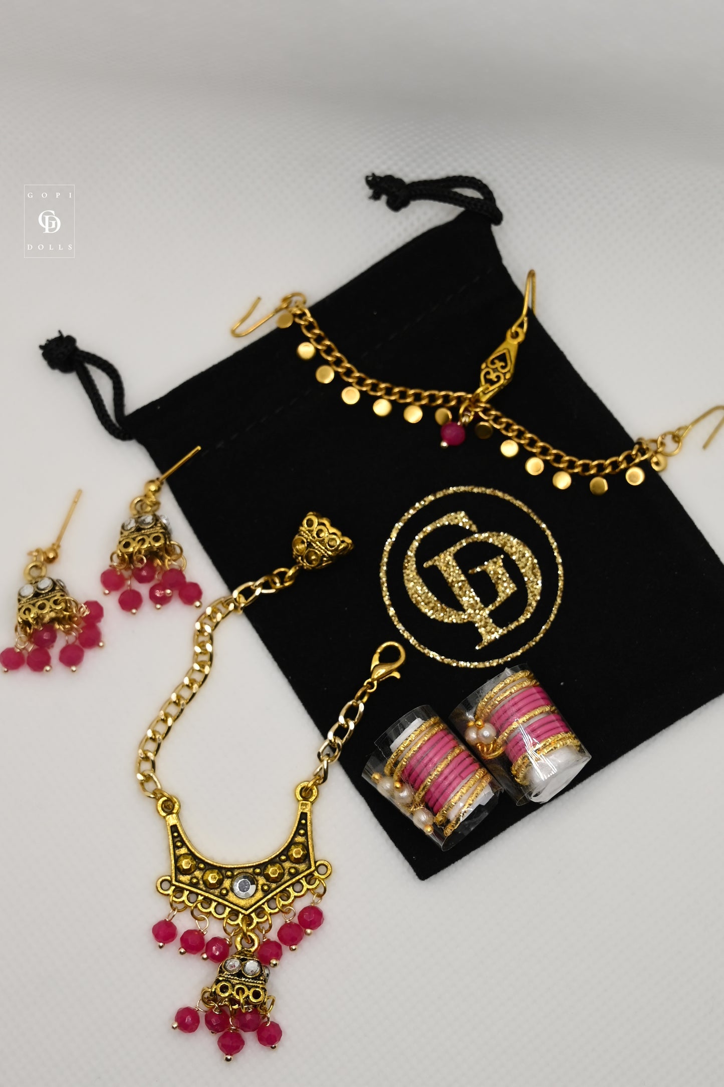 Pink Orchids | 4 Piece Set | Doll Jewellery