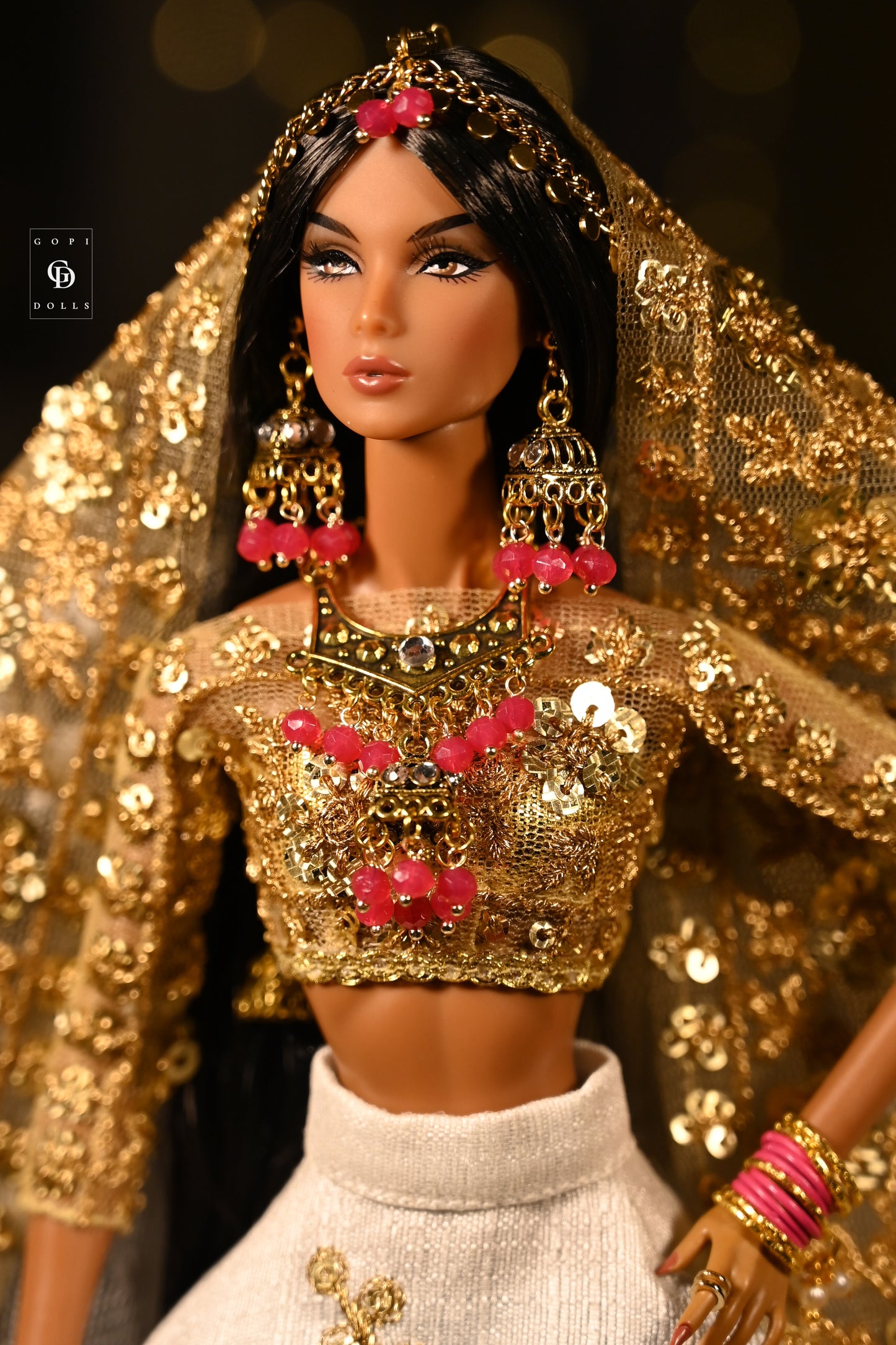 Pink Orchids | 4 Piece Set | Doll Jewellery