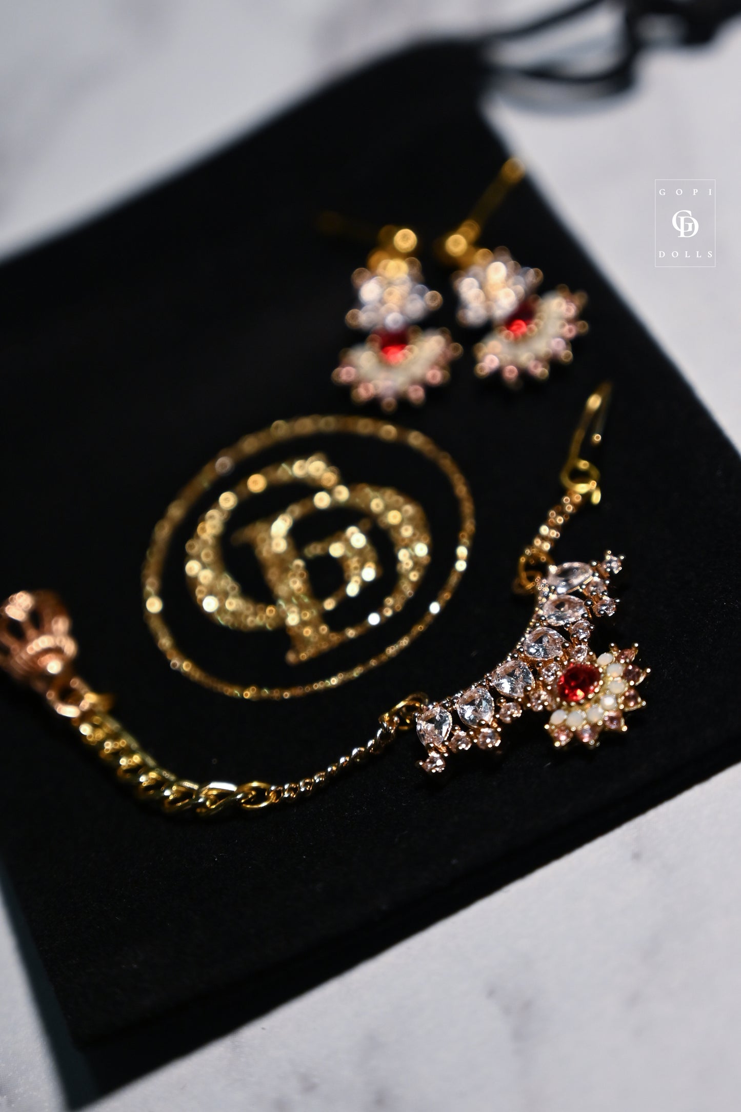 Bokeh Flowers | 2 Piece set | Doll Earrings & Doll Necklace