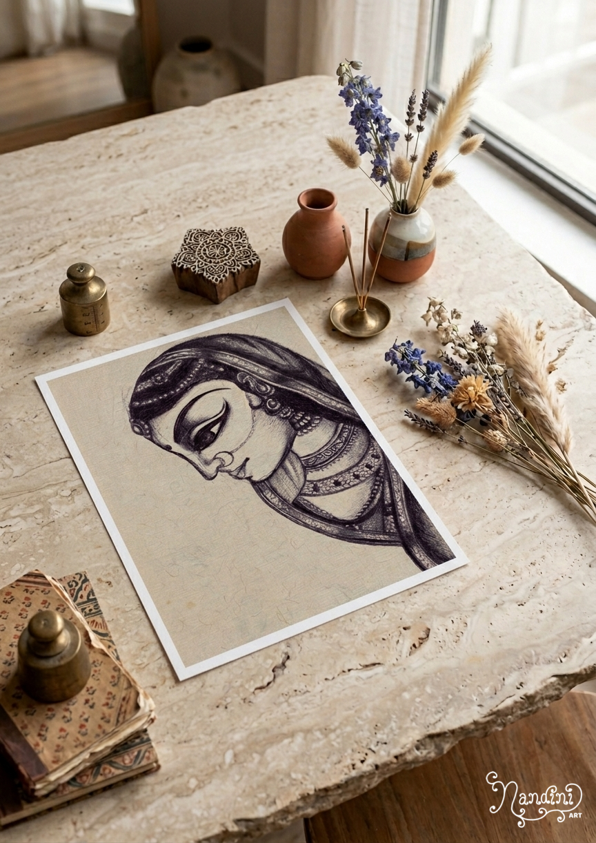 Meditating on Radha | Art Print