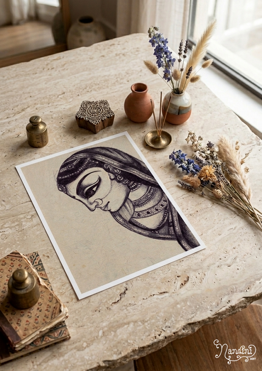 Meditating on Radha | Art Print
